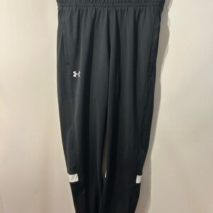 Under Armour Black Youth Jogger Pants Size YMD Zipper Ankle Athletic